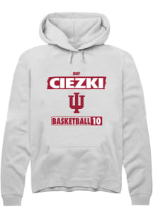 Shay Ciezki Rally Mens White Indiana Hoosiers NIL Striped Hooded Sweatshirt