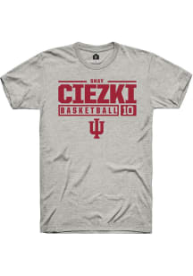 Shay Ciezki Ash Indiana Hoosiers NIL Stacked Box Short Sleeve T Shirt