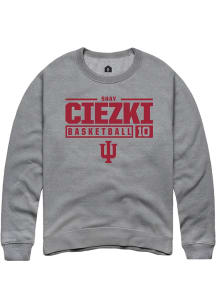 Shay Ciezki Rally Mens Graphite Indiana Hoosiers NIL Stacked Box Crew Sweatshirt