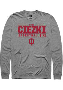 Shay Ciezki Rally Mens Graphite Indiana Hoosiers NIL Stacked Box Tee