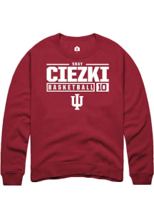 Shay Ciezki Rally Mens Cardinal Indiana Hoosiers NIL Stacked Box Crew Sweatshirt