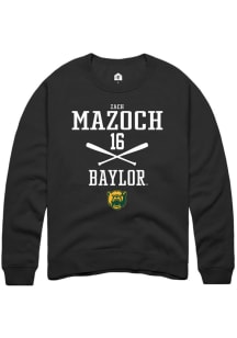 Zach Mazoch  Rally Baylor Bears Mens Black NIL Sport Icon Long Sleeve Crew Sweatshirt