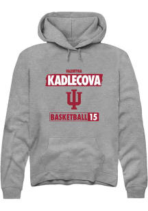 Valentyna Kadlecova Rally Mens Grey Indiana Hoosiers NIL Striped Hooded Sweatshirt