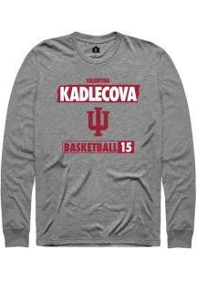 Valentyna Kadlecova Rally Mens Grey Indiana Hoosiers NIL Striped Tee