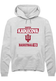 Valentyna Kadlecova Rally Mens White Indiana Hoosiers NIL Striped Hooded Sweatshirt