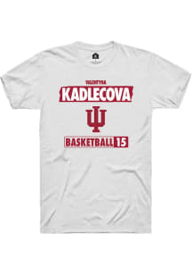 Valentyna Kadlecova White Indiana Hoosiers NIL Striped Short Sleeve T Shirt