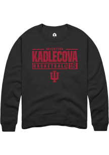 Valentyna Kadlecova Rally Mens Black Indiana Hoosiers NIL Stacked Box Crew Sweatshirt