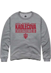 Valentyna Kadlecova Rally Mens Graphite Indiana Hoosiers NIL Stacked Box Crew Sweatshirt