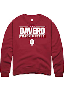 Vince Davero  Rally Indiana Hoosiers Mens Cardinal NIL Stacked Box Long Sleeve Crew Sweatshirt