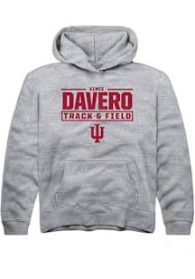 Vince Davero  Rally Indiana Hoosiers Youth Grey NIL Stacked Box Long Sleeve Hoodie