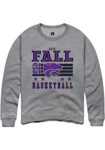 Baye Fall Rally Mens Grey K-State Wildcats NIL Striped Crew Sweatshirt