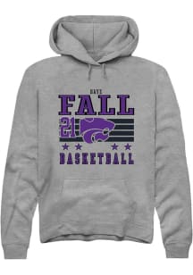 Baye Fall Rally Mens Grey K-State Wildcats NIL Striped Hooded Sweatshirt