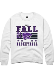 Baye Fall Rally Mens White K-State Wildcats NIL Striped Crew Sweatshirt