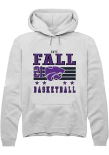 Baye Fall Rally Mens White K-State Wildcats NIL Striped Hooded Sweatshirt