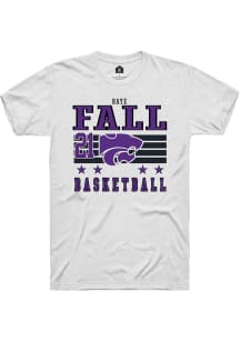 Baye Fall White K-State Wildcats NIL Striped Short Sleeve T Shirt