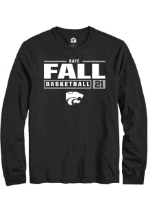 Baye Fall Rally Mens Black K-State Wildcats NIL Stacked Box Tee