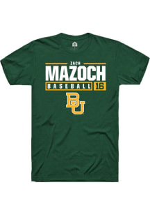 Zach Mazoch  Baylor Bears Green Rally NIL Stacked Box Short Sleeve T Shirt