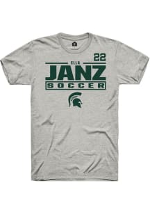 Ella Janz Ash Michigan State Spartans NIL Stacked Box Short Sleeve T Shirt