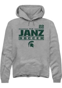Ella Janz Rally Mens Graphite Michigan State Spartans NIL Stacked Box Hooded Sweatshirt