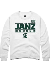 Ella Janz Rally Mens White Michigan State Spartans NIL Stacked Box Crew Sweatshirt