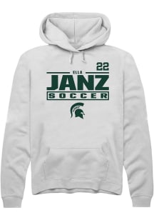 Ella Janz Rally Mens White Michigan State Spartans NIL Stacked Box Hooded Sweatshirt