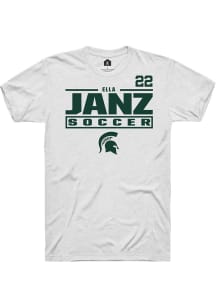 Ella Janz White Michigan State Spartans NIL Stacked Box Short Sleeve T Shirt