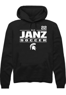Ella Janz Rally Mens Black Michigan State Spartans NIL Stacked Box Hooded Sweatshirt