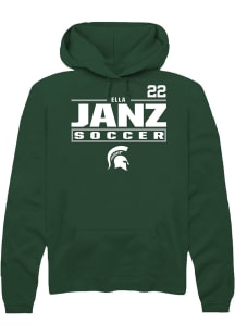 Ella Janz Rally Mens Green Michigan State Spartans NIL Stacked Box Hooded Sweatshirt