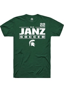 Ella Janz Green Michigan State Spartans NIL Stacked Box Short Sleeve T Shirt