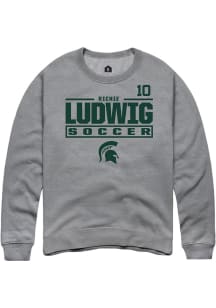 Richie Ludwig Rally Mens Graphite Michigan State Spartans NIL Stacked Box Crew Sweatshirt