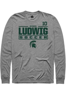 Richie Ludwig Rally Mens Graphite Michigan State Spartans NIL Stacked Box Tee