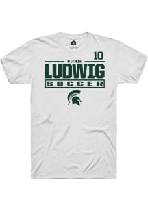 Richie Ludwig White Michigan State Spartans NIL Stacked Box Short Sleeve T Shirt