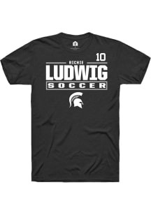 Richie Ludwig Black Michigan State Spartans NIL Stacked Box Short Sleeve T Shirt