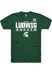 Richie Ludwig Green Michigan State Spartans NIL Stacked Box Short Sleeve T Shirt