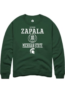 Szymon Zapala Rally Mens Green Michigan State Spartans NIL Sport Icon Crew Sweatshirt