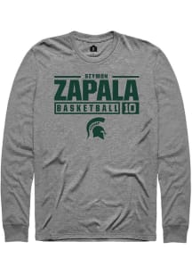 Szymon Zapala Rally Mens Graphite Michigan State Spartans NIL Stacked Box Tee