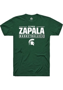 Szymon Zapala Green Michigan State Spartans NIL Stacked Box Short Sleeve T Shirt