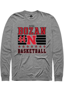 Petra Bozan Rally Mens Grey Nebraska Cornhuskers NIL Striped Tee
