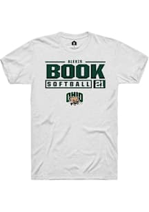 Alexis Book  Ohio Bobcats White Rally NIL Stacked Box Short Sleeve T Shirt