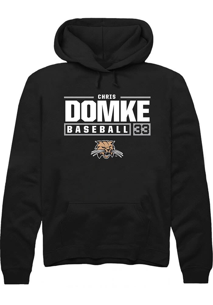 Chris Domke Rally Ohio Bobcats Mens NIL Stacked Box Long Sleeve Hoodie
