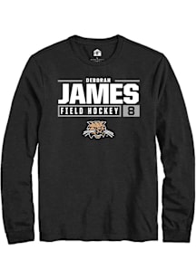 Deborah James  Ohio Bobcats Black Rally NIL Stacked Box Long Sleeve T Shirt