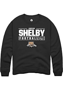Jarian Shelby  Rally Ohio Bobcats Mens Black Football NIL Stacked Box Long Sleeve Crew Sweatshirt