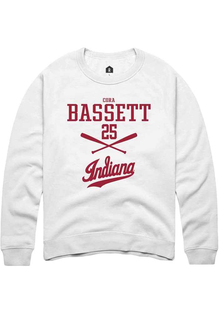 Cora Bassett Indiana Hoosiers Mens White NIL Sport Icon Crew