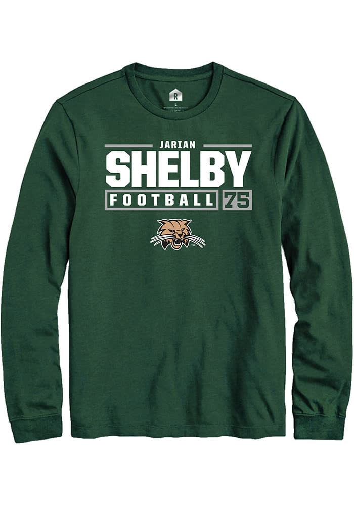 Jarian Shelby Ohio Bobcats Rally NIL Stacked Box Long Sleeve T Shirt