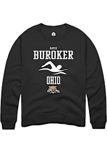 Katie Buroker  Rally Ohio Bobcats Mens Black NIL Sport Icon Long Sleeve Crew Sweatshirt
