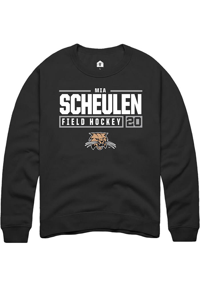 Mia Scheulen Rally Ohio Bobcats Mens NIL Stacked Box Long Sleeve Crew Sweatshirt