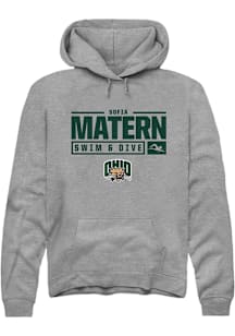 Sofia Matern  Rally Ohio Bobcats Mens Graphite NIL Stacked Box Long Sleeve Hoodie