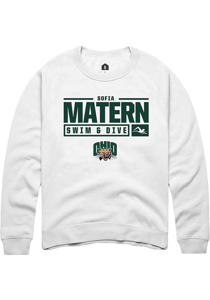 Sofia Matern Rally Ohio Bobcats Mens NIL Stacked Box Long Sleeve Crew Sweatshirt