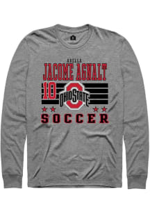 Arella Jacome Agnalt Rally Mens Grey Ohio State Buckeyes NIL Striped Tee