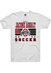 Arella Jacome Agnalt White Ohio State Buckeyes NIL Striped Short Sleeve T Shirt